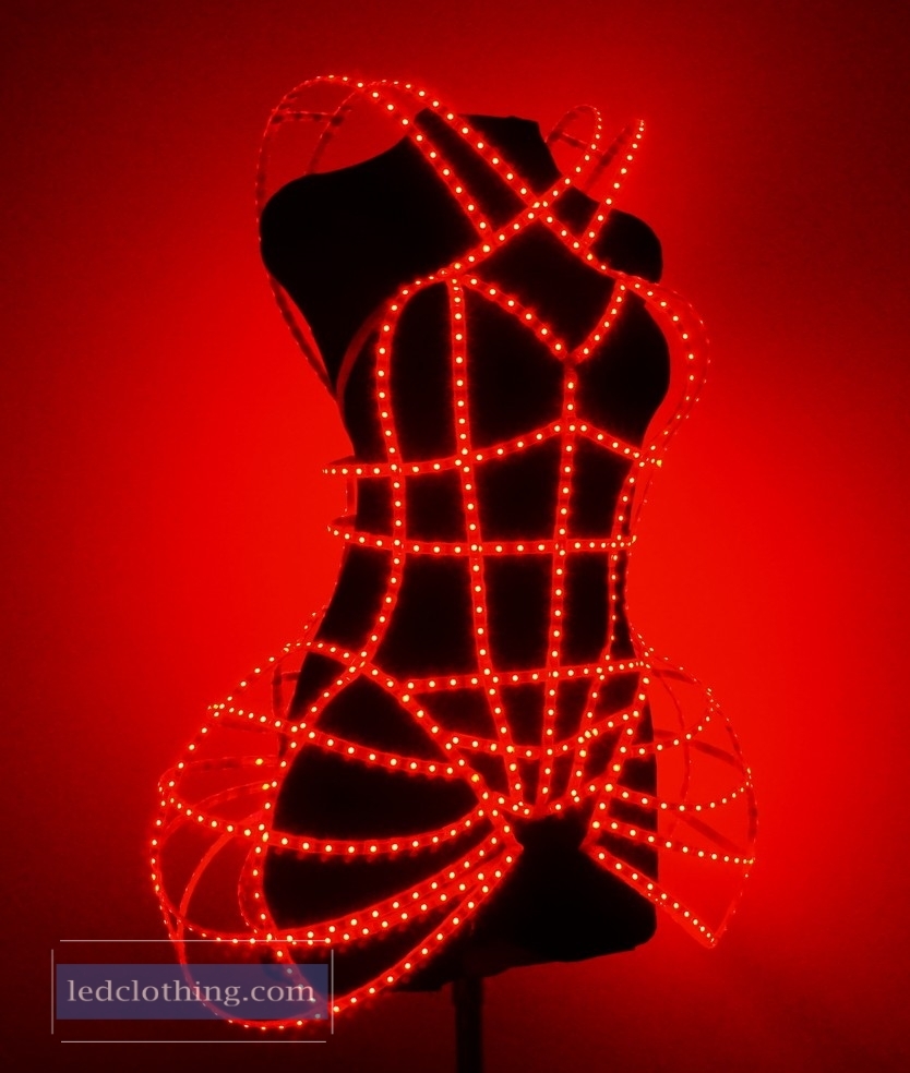 LED light up dress. Cage dresses and accessories. Rave outfit