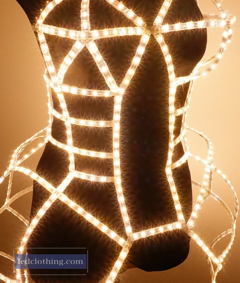 cage dress with led lights rave outfit