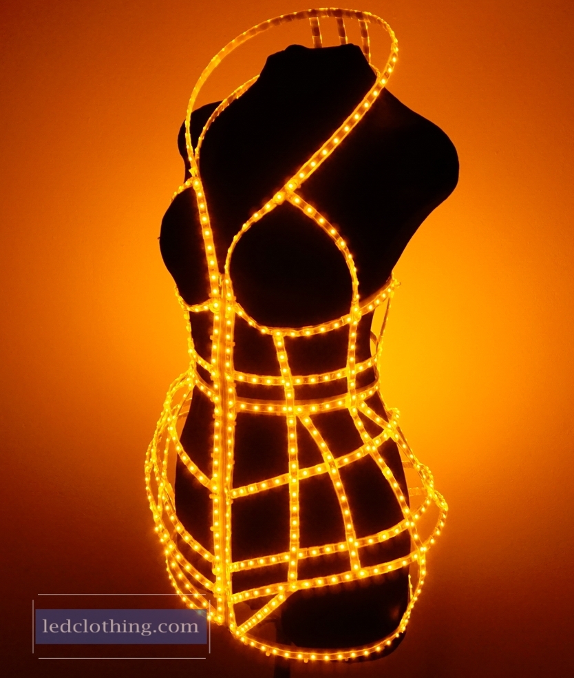led lights cage dress